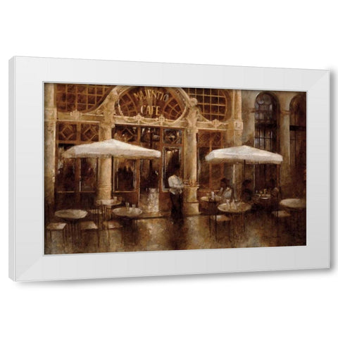 Majestic Cafe White Modern Wood Framed Art Print by Martin, Noemi