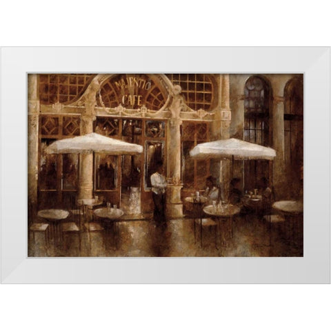 Majestic Cafe White Modern Wood Framed Art Print by Martin, Noemi
