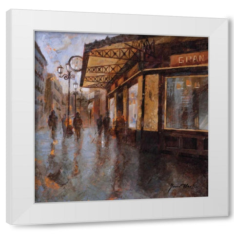 Gran Cafe White Modern Wood Framed Art Print by Martin, Noemi