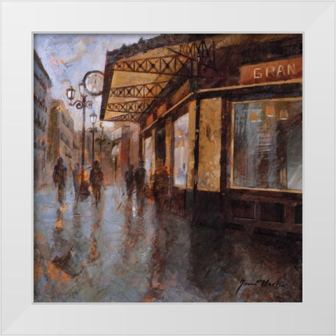 Gran Cafe White Modern Wood Framed Art Print by Martin, Noemi