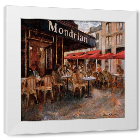 Mondrian Cafe White Modern Wood Framed Art Print by Martin, Noemi