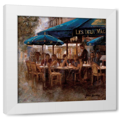 Les Deux Magots White Modern Wood Framed Art Print by Martin, Noemi