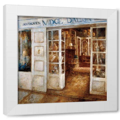 Antiques White Modern Wood Framed Art Print by Martin, Noemi