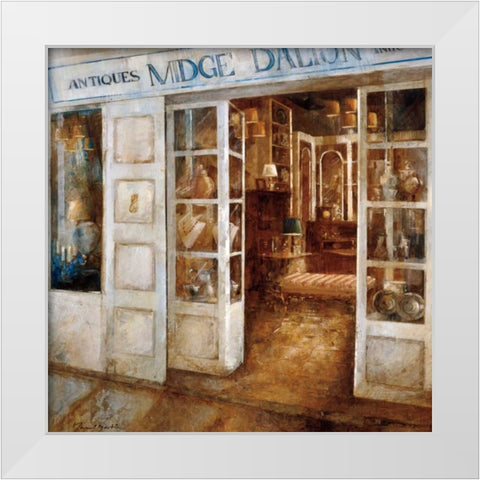 Antiques White Modern Wood Framed Art Print by Martin, Noemi