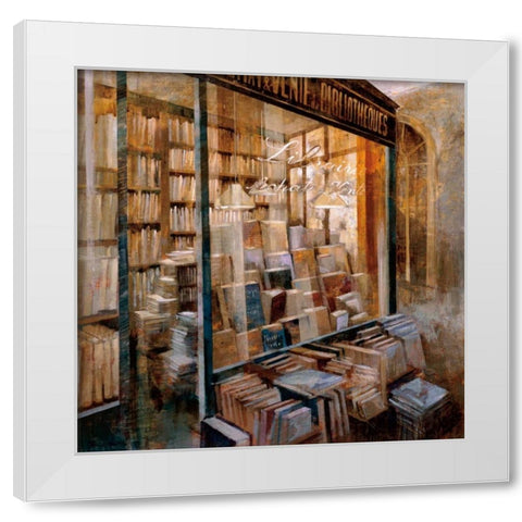 Librairie White Modern Wood Framed Art Print by Martin, Noemi