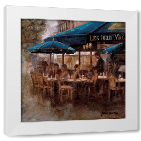 Les Deux Magots White Modern Wood Framed Art Print by Martin, Noemi