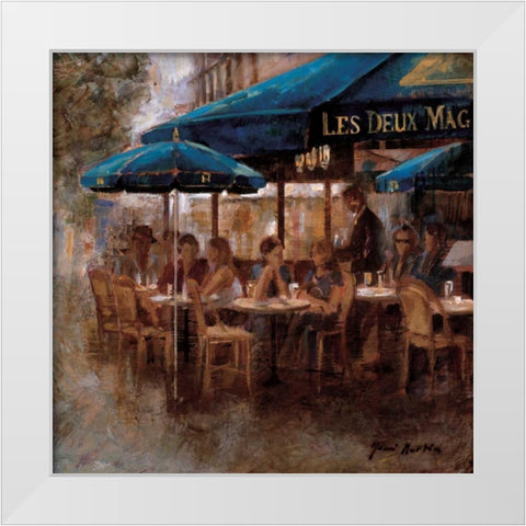 Les Deux Magots White Modern Wood Framed Art Print by Martin, Noemi