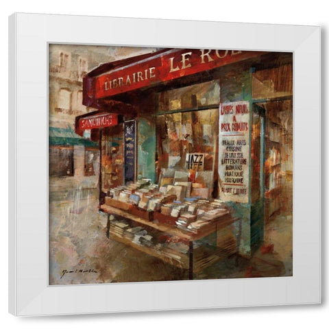 Librairie Paris White Modern Wood Framed Art Print by Martin, Noemi
