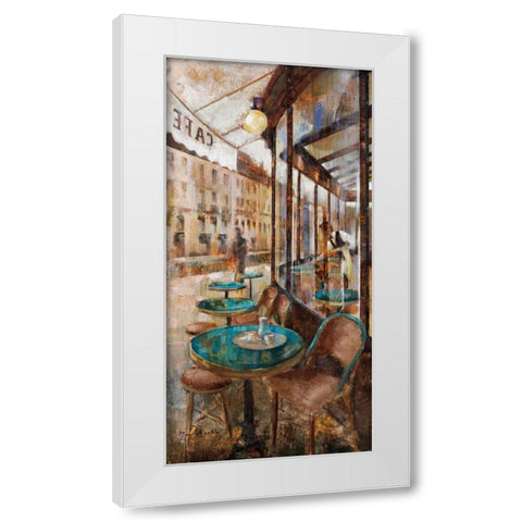 Terraza Cafe de Flore White Modern Wood Framed Art Print by Martin, Noemi