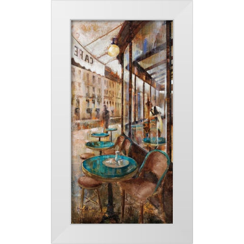 Terraza Cafe de Flore White Modern Wood Framed Art Print by Martin, Noemi