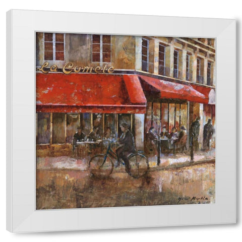 La ComÃ¨te Paris White Modern Wood Framed Art Print by Martin, Noemi