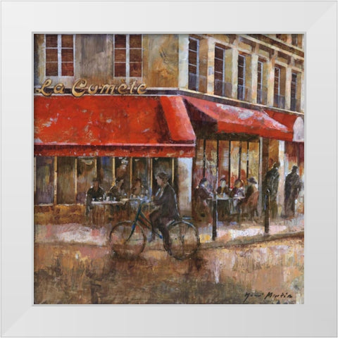 La ComÃ¨te Paris White Modern Wood Framed Art Print by Martin, Noemi