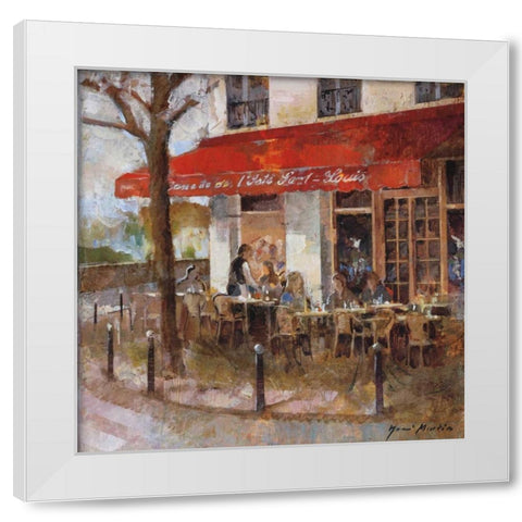 Cafe Saint-Louis White Modern Wood Framed Art Print by Martin, Noemi