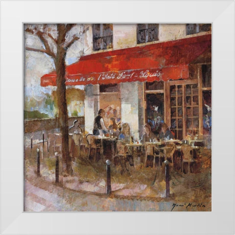 Cafe Saint-Louis White Modern Wood Framed Art Print by Martin, Noemi