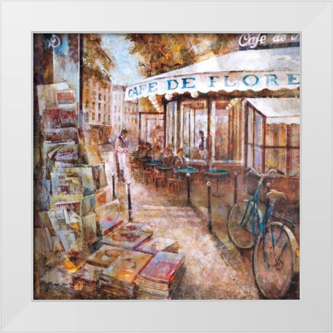 St.Germain Paris White Modern Wood Framed Art Print by Martin, Noemi