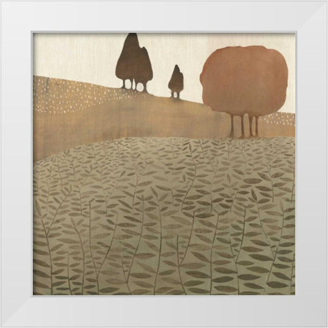 Atop the Hill White Modern Wood Framed Art Print by MAJA