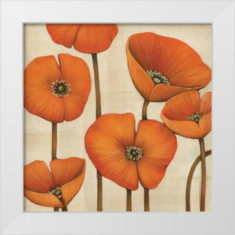 Bouquet Orange White Modern Wood Framed Art Print by MAJA