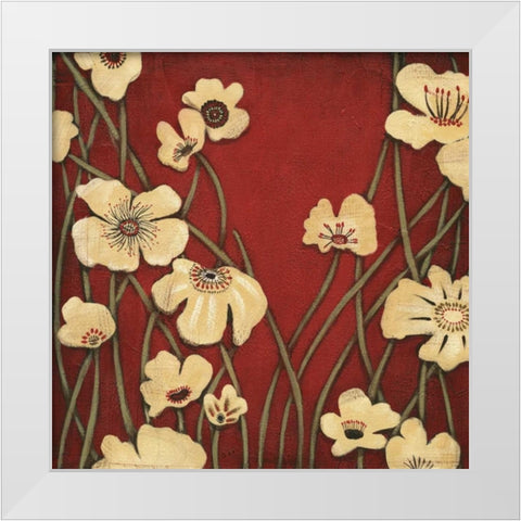 Morning Poem II White Modern Wood Framed Art Print by MAJA