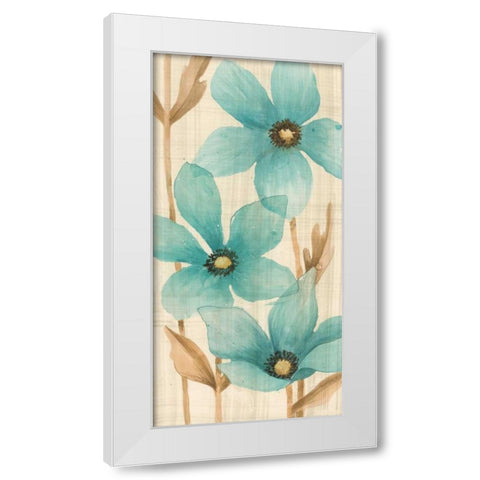 Waterflowers I White Modern Wood Framed Art Print by MAJA