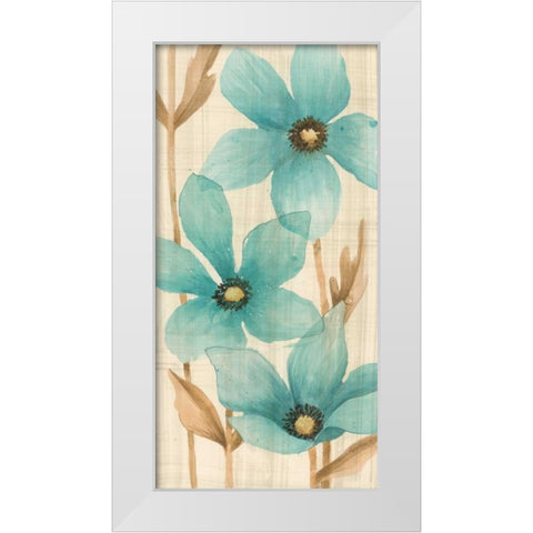 Waterflowers I White Modern Wood Framed Art Print by MAJA