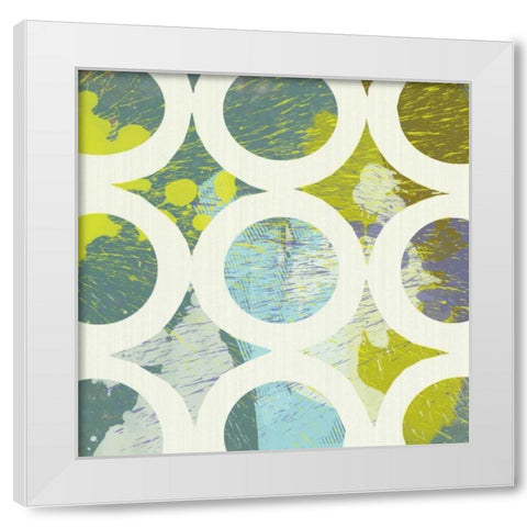 Circling I White Modern Wood Framed Art Print by MAJA