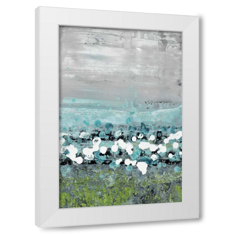 Aqua Motion White Modern Wood Framed Art Print by Nichtberger, Liz