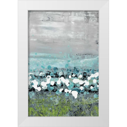Aqua Motion White Modern Wood Framed Art Print by Nichtberger, Liz