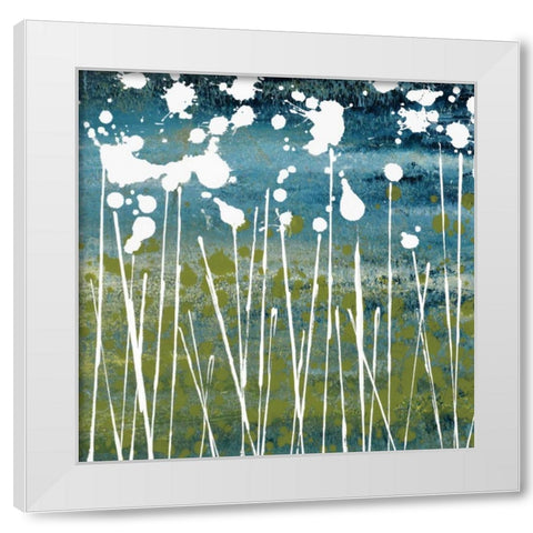Midnight Blue White Modern Wood Framed Art Print by Nichtberger, Liz