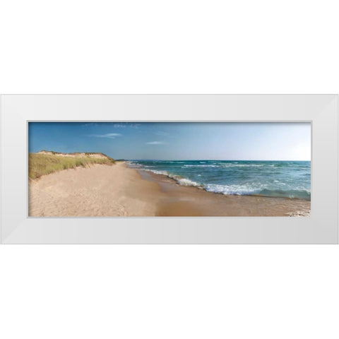 The Sand and the Sea White Modern Wood Framed Art Print by Nagler, Monte