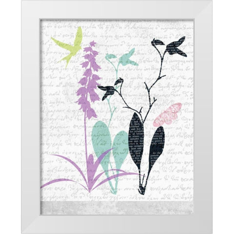 Poems II White Modern Wood Framed Art Print by OKRE