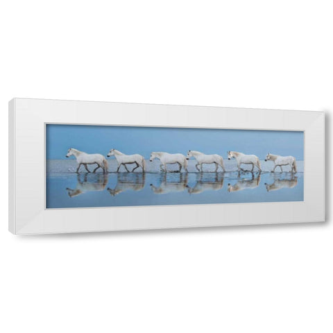 Walk On White Modern Wood Framed Art Print by Ortega, Xavier