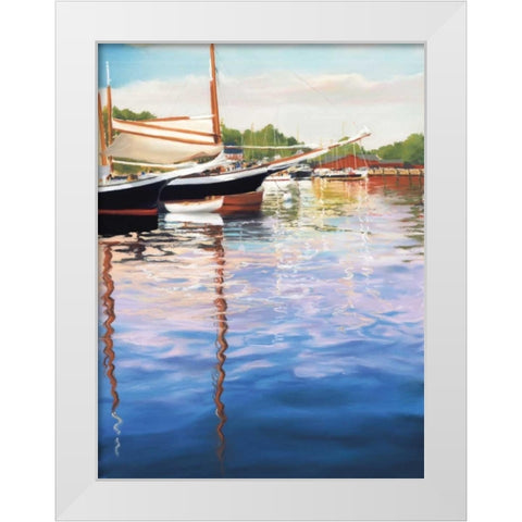 Harbor Reflections White Modern Wood Framed Art Print by Parent, Joanne