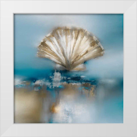 Blue Shores Clam  White Modern Wood Framed Art Print by Prior, J.P.