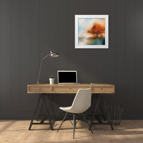 Morning Mist and Maple I White Modern Wood Framed Art Print by Prior, J.P.