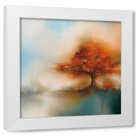 Morning Mist and Maple I White Modern Wood Framed Art Print by Prior, J.P.