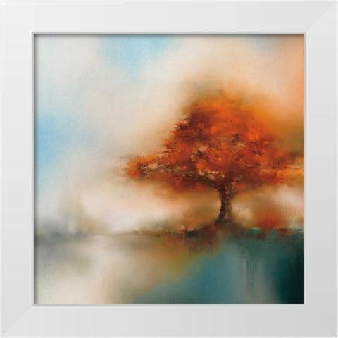 Morning Mist and Maple I White Modern Wood Framed Art Print by Prior, J.P.