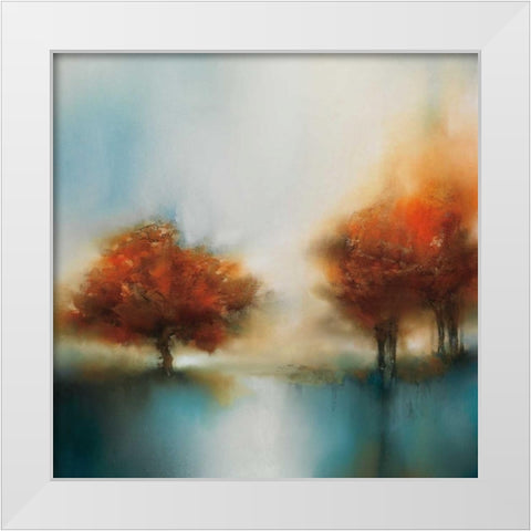 Morning Mist and Maple II White Modern Wood Framed Art Print by Prior, J.P.