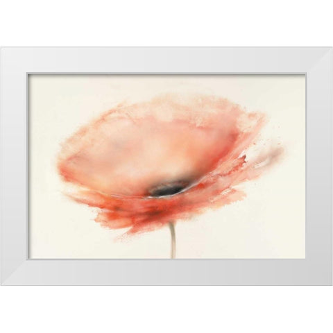 Chiffon Poppy White Modern Wood Framed Art Print by Prior, J.P.