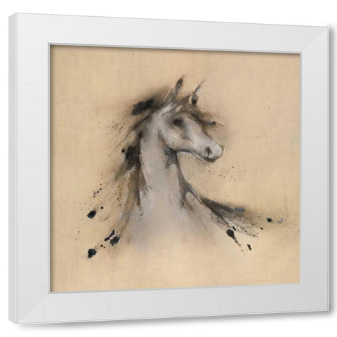 Horse Play I White Modern Wood Framed Art Print by Prior, J.P.