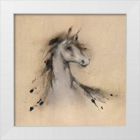 Horse Play I White Modern Wood Framed Art Print by Prior, J.P.