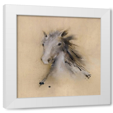 Horse Play II White Modern Wood Framed Art Print by Prior, J.P.