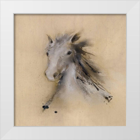 Horse Play II White Modern Wood Framed Art Print by Prior, J.P.