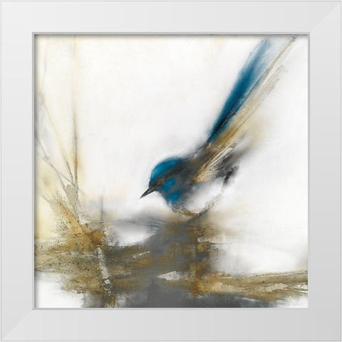 Little Blue I White Modern Wood Framed Art Print by Prior, J.P.