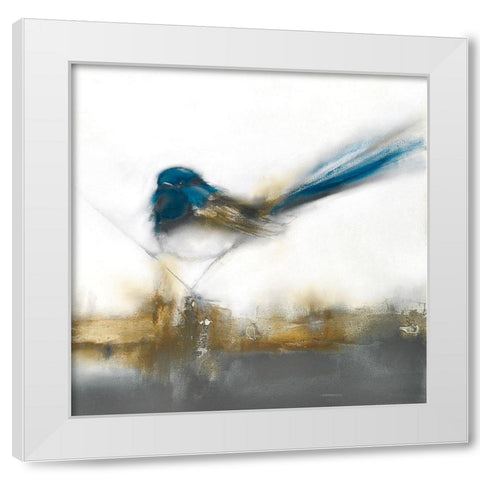 Little Blue II White Modern Wood Framed Art Print by Prior, J.P.