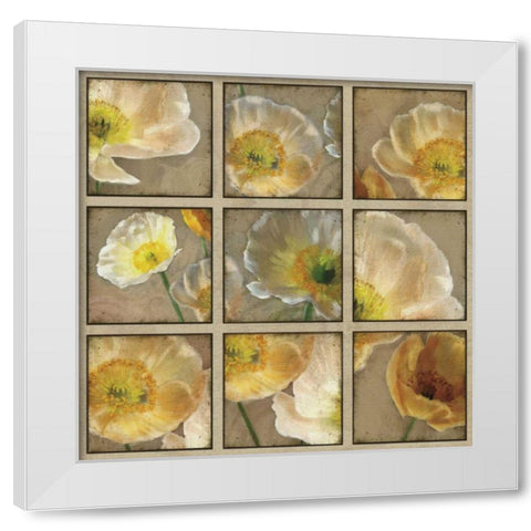Shades of Poppies White Modern Wood Framed Art Print by Pahl, Janel