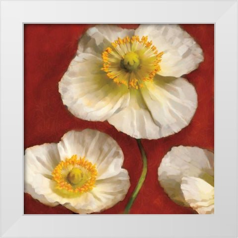 Poppy Elegance II White Modern Wood Framed Art Print by Pahl, Janel