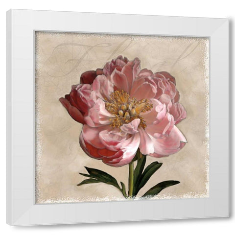 Peony I White Modern Wood Framed Art Print by Pahl, Janel