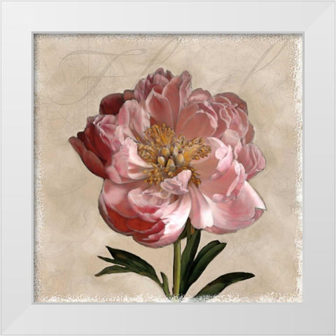 Peony I White Modern Wood Framed Art Print by Pahl, Janel