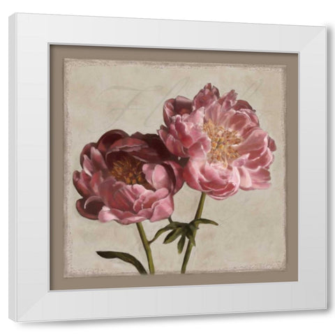 Botanical Peony White Modern Wood Framed Art Print by Pahl, Janel