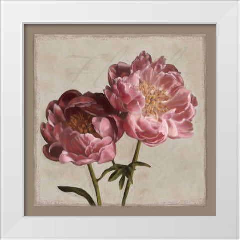 Botanical Peony White Modern Wood Framed Art Print by Pahl, Janel